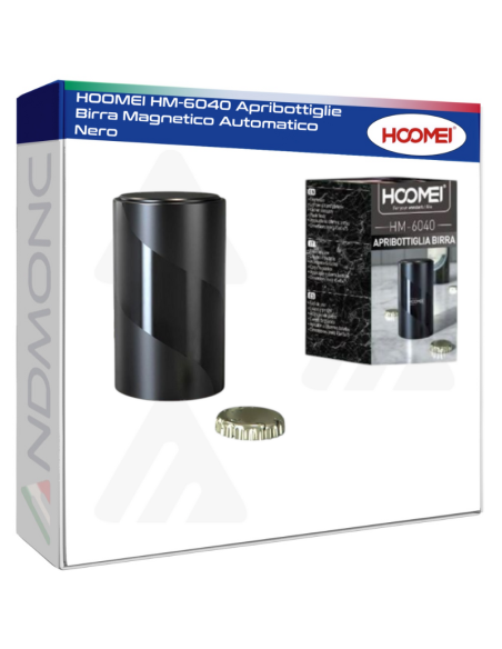 HOOMEI HM-6040 Apribottiglie Birra Magnetico Automatico Nero