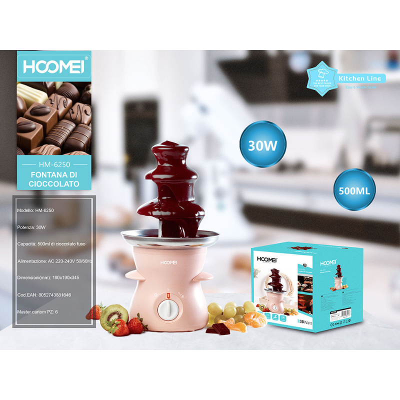 Fontana Cioccolato Fuso Elettrica 500ml 30W -...