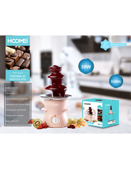 Fontana Cioccolato Fuso Elettrica 500ml 30W - Cascata Party Dessert Homei HM-6250