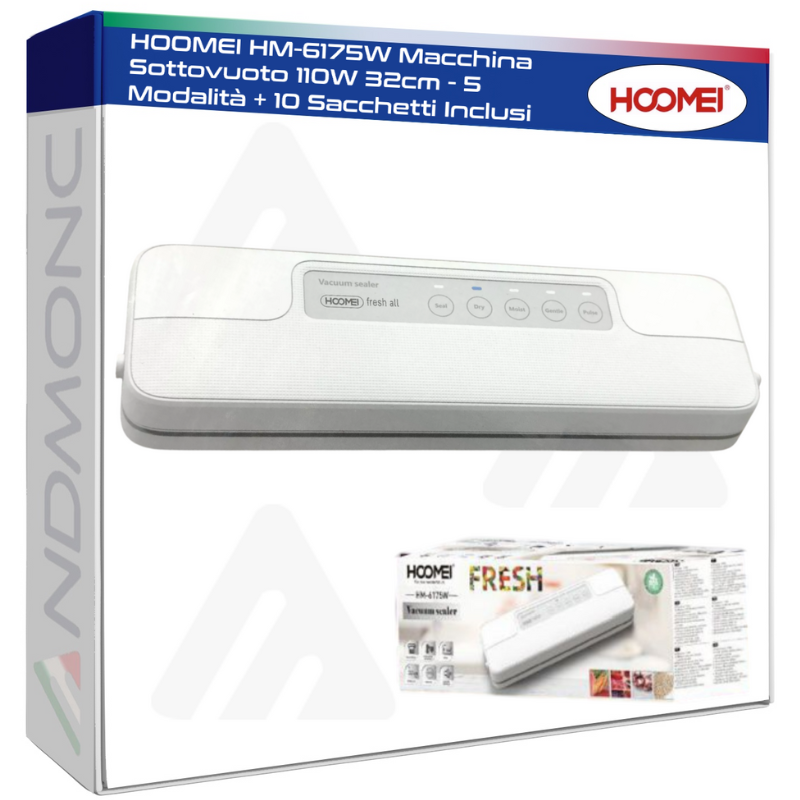 HOOMEI HM-6175W Macchina Sottovuoto 110W 32cm -...