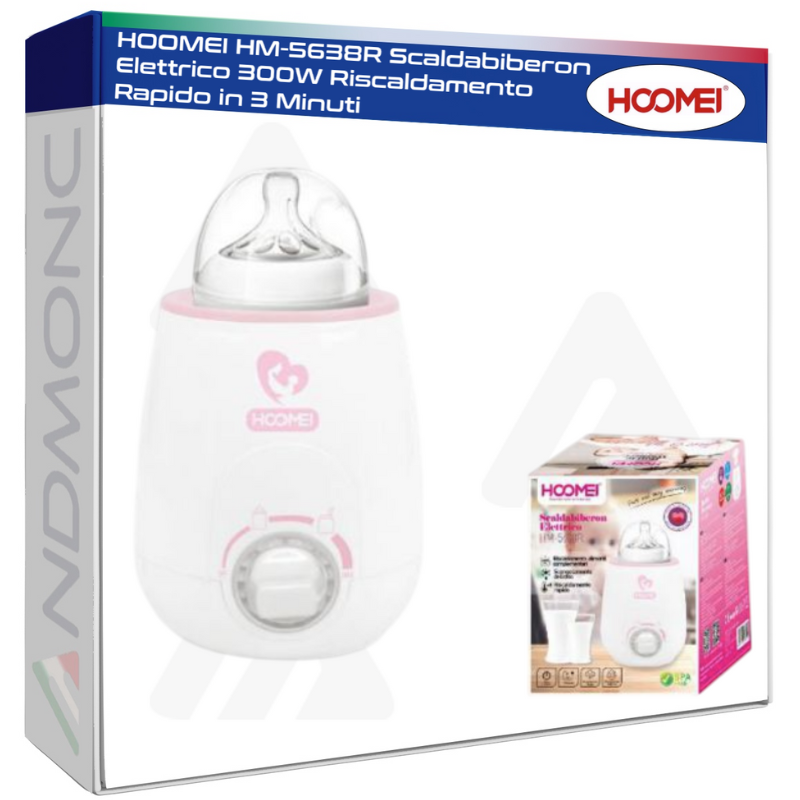 HOOMEI HM-5638R Scaldabiberon Elettrico 300W Riscaldamento Rapido in 3 Minuti