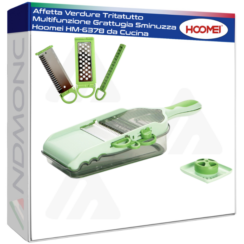 Affetta Verdure Tritatutto Multifunzione Grattugia Sminuzza Hoomei HM-6378 da Cucina