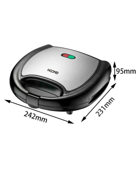 Tostiera Elettrica Hoomei HM-5820 750W – Piastra per Toast, Panini e Sandwich Maker