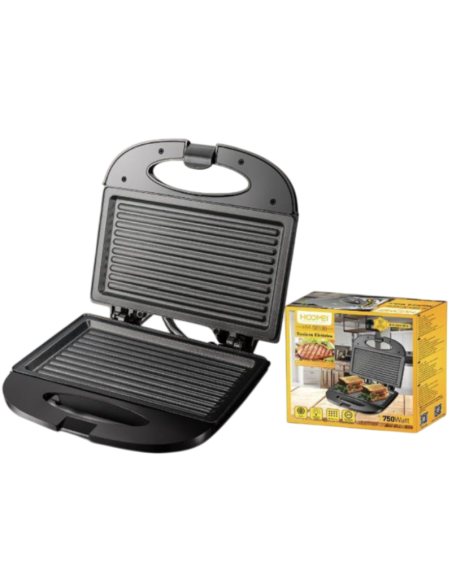 Tostapane Hoomei HM-5810B 750W – Tostiera Elettrica con 2 Griglie per Toast e Sandwich