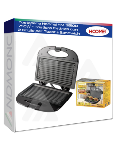 Tostapane Hoomei HM-5810B 750W – Tostiera Elettrica con 2...