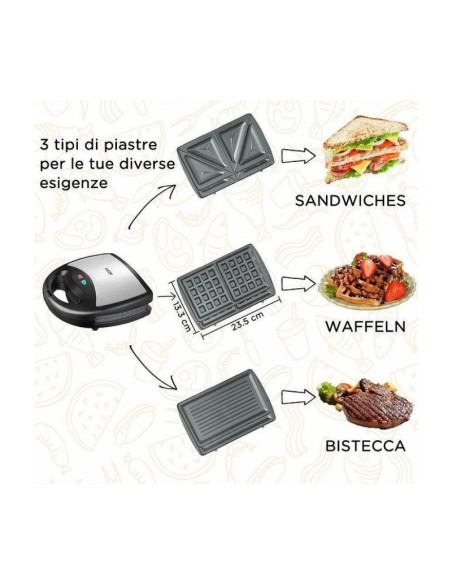 Tostapane Hoomei HM-5860S con Piastre Staccabili per 2 Tostapane, 800W
