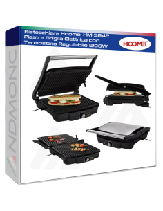 Bistecchiera Hoomei HM-5842 Piastra Griglia Elettrica con...
