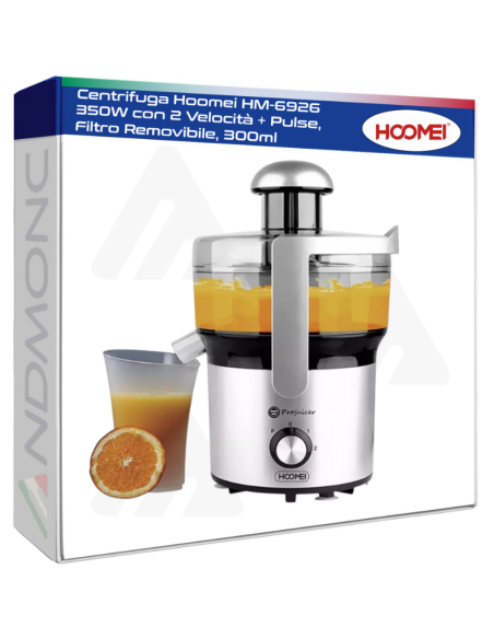 Centrifuga Hoomei HM-6926 350W con 2 Velocità + Pulse, Filtro Removibile, 300ml