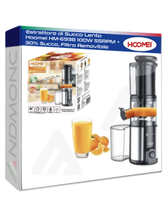 Estrattore di Succo Lento Hoomei HM-6938 100W 55RPM +30%...