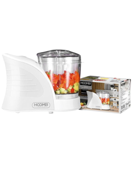 Tritatutto Hoomei HM-6272 200W 400ml per Verdure, Frutta e Tritatura Semplice Bianco