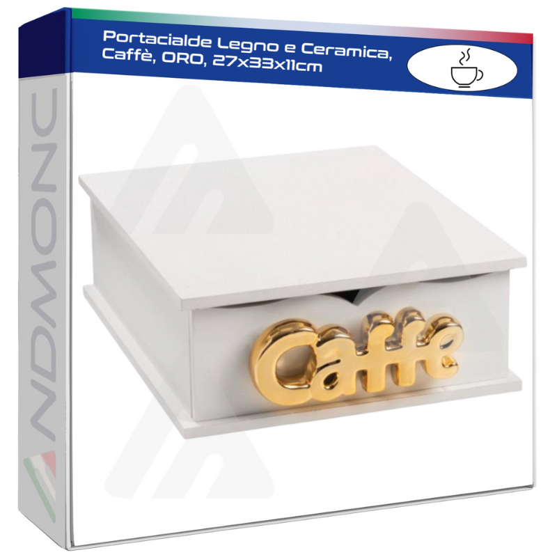 Portacialde Legno e Ceramica, Caffè, ORO,...
