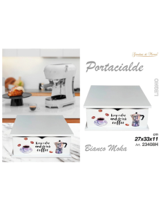 Portacialde Legno, Caffè, Bianco Moka, 27x33x11cm 2