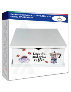 Portacialde Legno, Caffè, Bianco Moka, 27x33x11cm