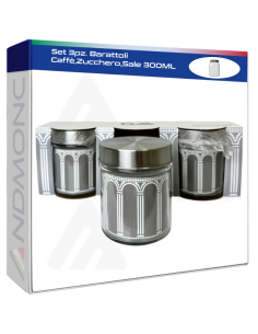 Set 3pz. Barattoli Caffè,Zucchero,Sale 300ML