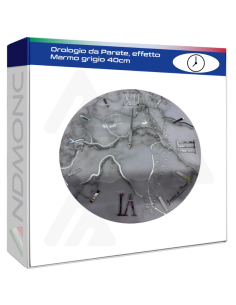 Orologio da Parete, effetto Marmo grigio 40cm