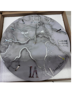 Orologio da Parete, effetto Marmo grigio 40cm 2