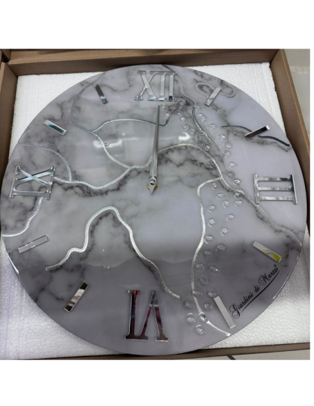Orologio da Parete, effetto Marmo grigio 40cm