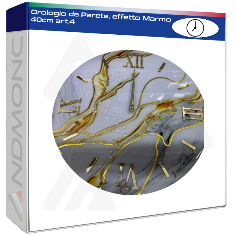 Orologio da Parete, effetto Marmo 40cm art.4