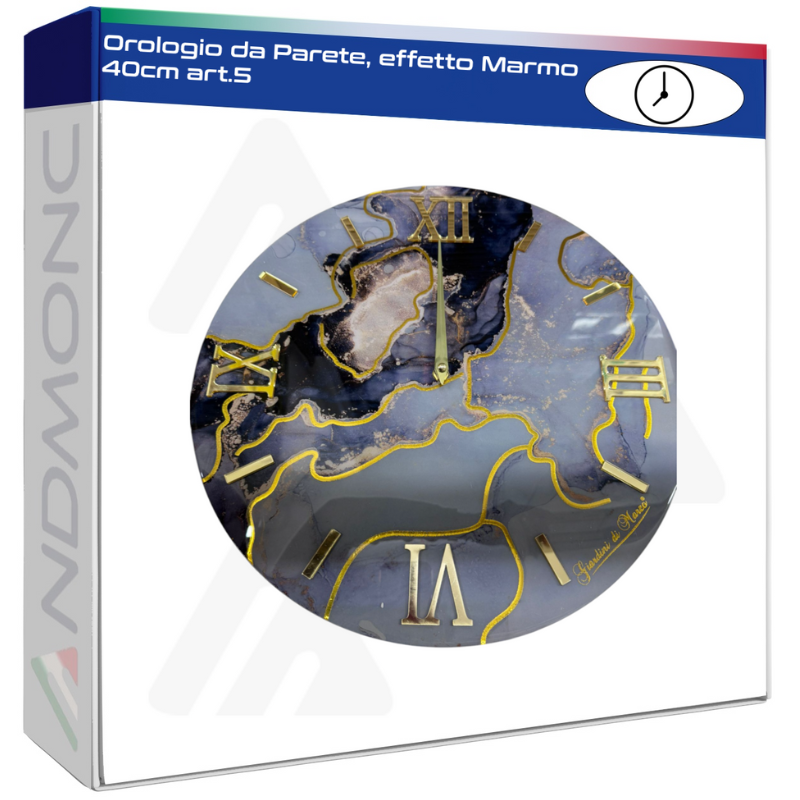Orologio da Parete, effetto Marmo 40cm art.5