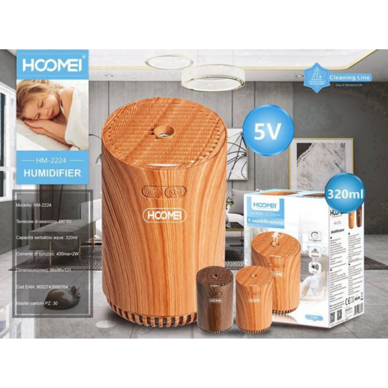 Umidificatore Ambiente Hoomei HM-2224 320ml LED...