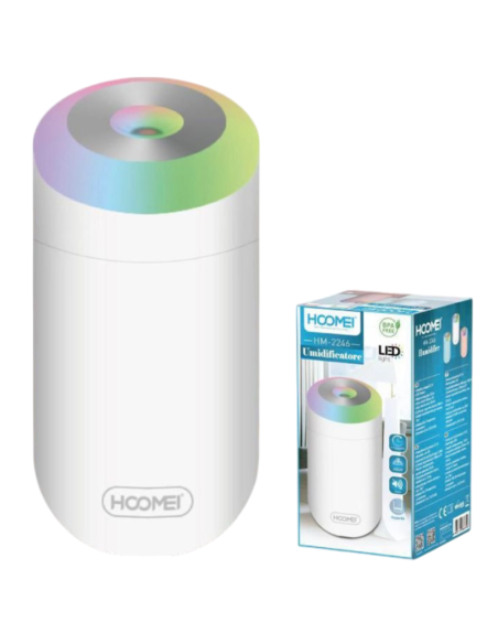 Umidificatore Ambiente Hoomei HM-2246 350ml LED Colorati USB BPA Free Silenzioso