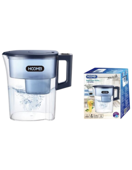 HOOMEI Caraffa Filtrante Acqua 3.5L HM-6575B Brocca BPA Free con Filtro e Timer