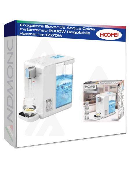 Erogatore Bevande Acqua Calda Instantaneo 2000W Regolabile Hoomei hm-6570W