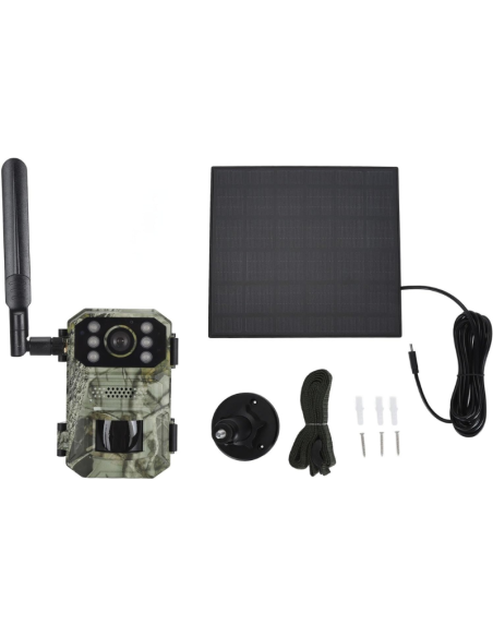 Telecamera da Caccia 4K con 4G LTE, Angolo Ampio 20°, Visione Notturna, Rilevamento Movimento 4MP ,IP66