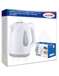 Bollitore Elettrico 2200 Watt 1.7 Litri Con Base Girevole...
