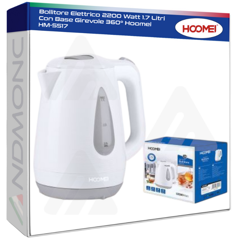 Bollitore Elettrico 2200 Watt 1.7 Litri Con...