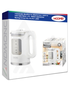 HOOMEI Bollitore Elettrico Vetro HM-5578W 1.7L 1850-2200W...
