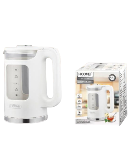 HOOMEI Bollitore Elettrico Vetro HM-5578W 1.7L 1850-2200W Spegnimento Auto LED