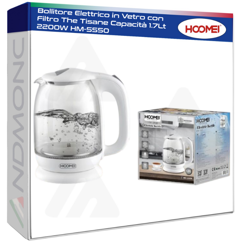 Bollitore Elettrico in Vetro con Filtro The...