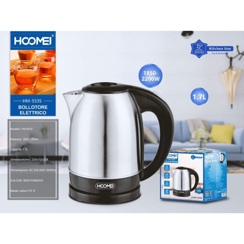 Bollitore Elettrico 2200 Watt 1.7 Litri Per...