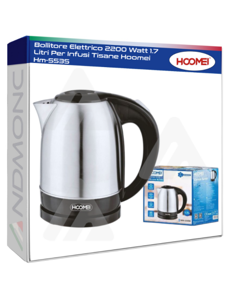 Bollitore Elettrico 2200 Watt 1.7 Litri Per Infusi Tisane Hoomei Hm-5535