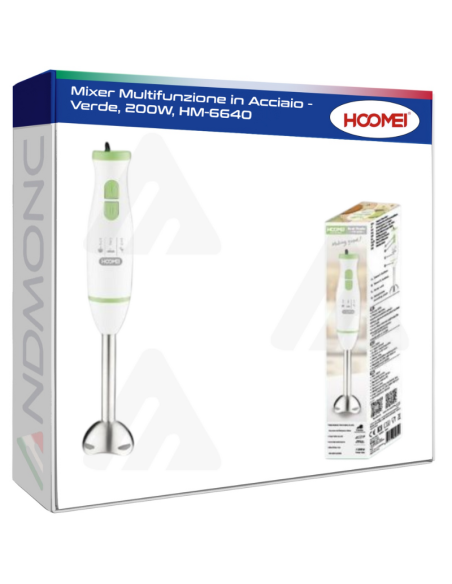 Mixer Multifunzione in Acciaio - Verde, 200W, HM-6640