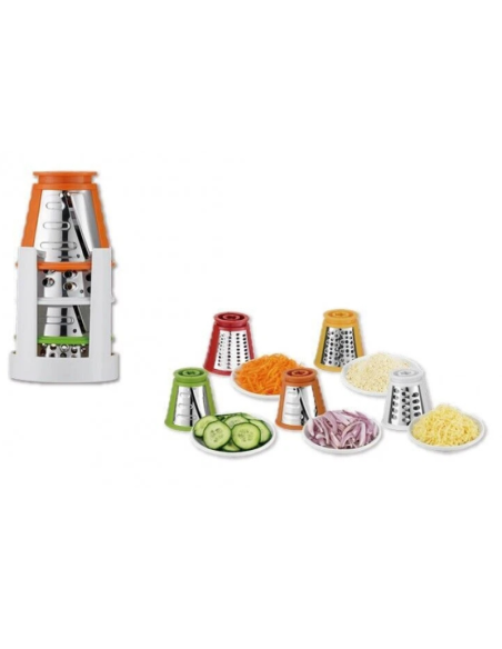 Grattuggia Elettrica Multifunzione Affetta Verdure Taglia Verdure Acciaio HM-6135