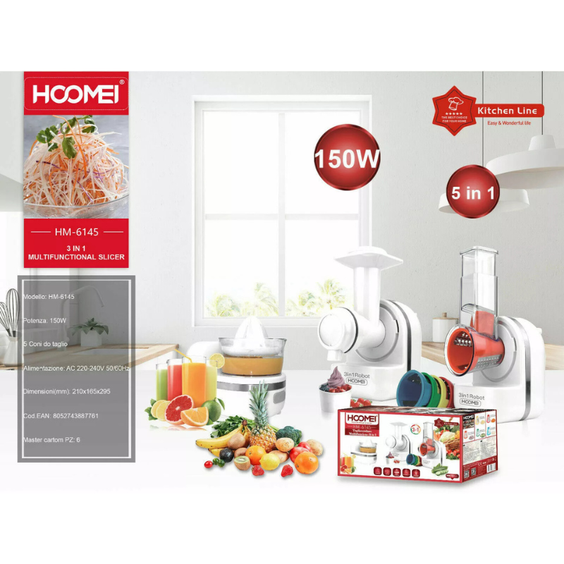 Tagliaverdure Multifunzione 3in1 Grattugia...