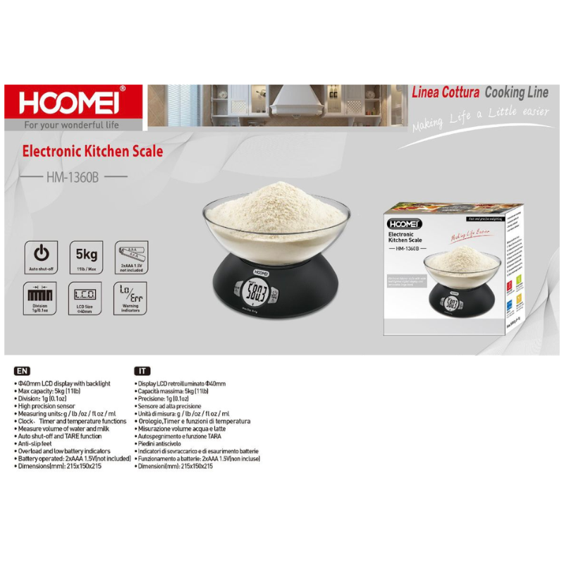 Bilancia da Cucina elettronica, display LCD,...