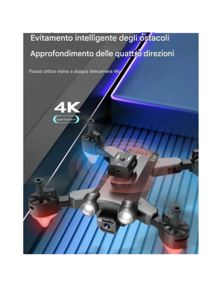 Drone con Fotocamera 4K HD 360° – Modello F80 Nero, Telecomandato, Riprese Aeree Professionali