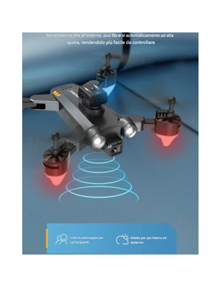 Drone con Fotocamera 4K HD 360° – Modello F80 Nero, Telecomandato, Riprese Aeree Professionali