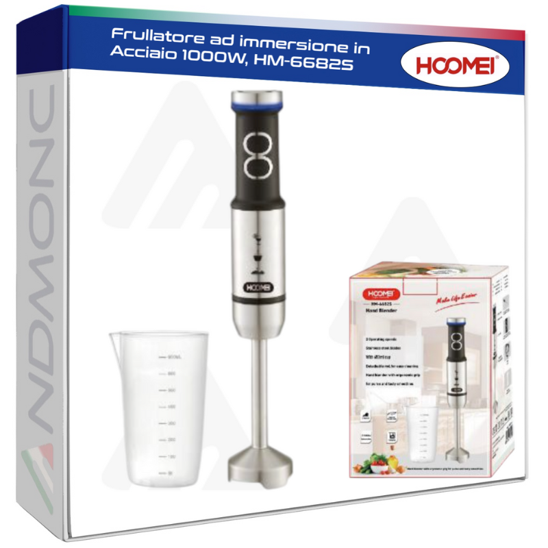 Frullatore ad immersione in Acciaio 1000W, HM-6682S