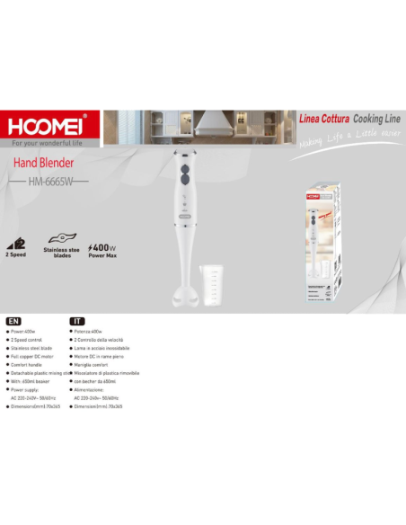 Mixer Multifunzione 400W, HM-6665W