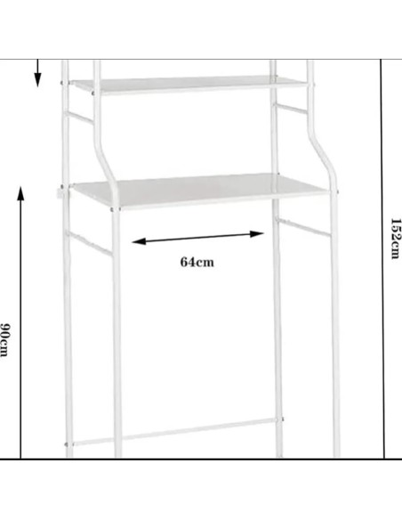 Scaffale da Bagno, Metallo, bianco