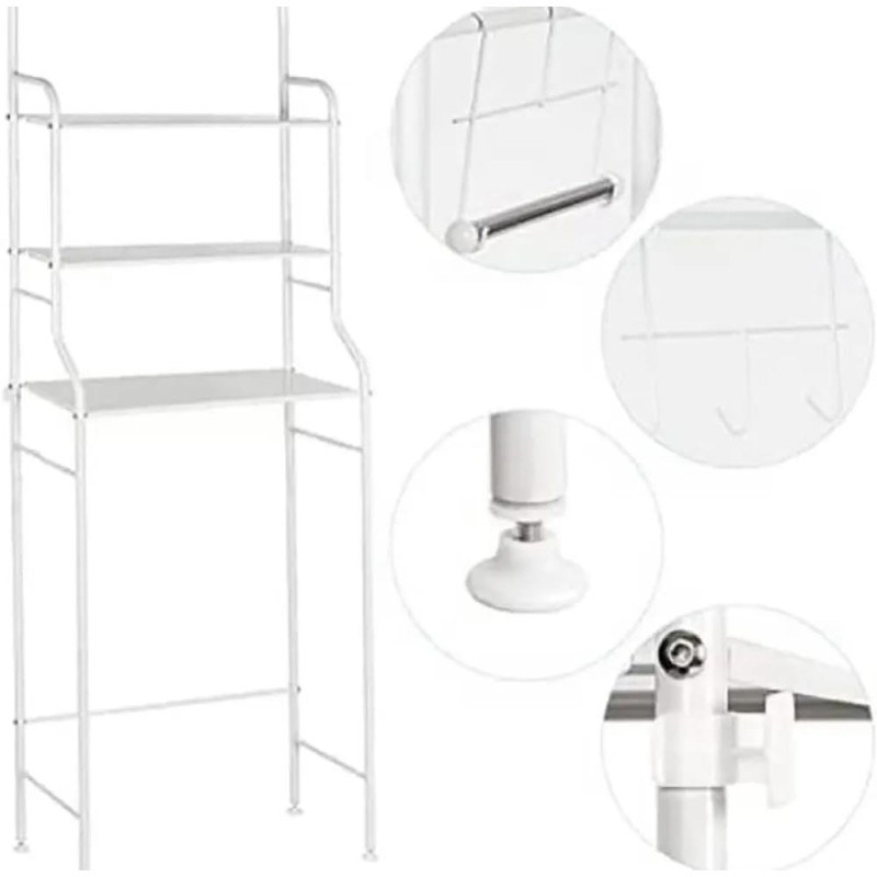 Scaffale da Bagno, Metallo, bianco