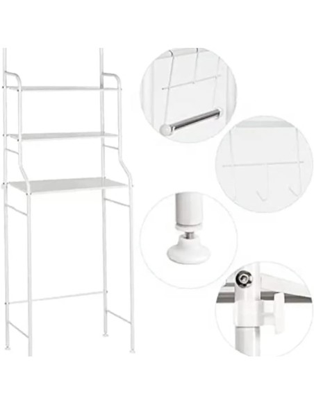 Scaffale da Bagno, Metallo, bianco