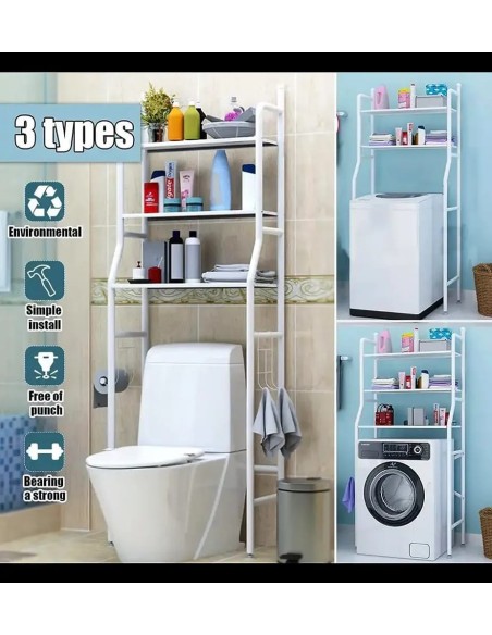 Scaffale da Bagno, Metallo, bianco