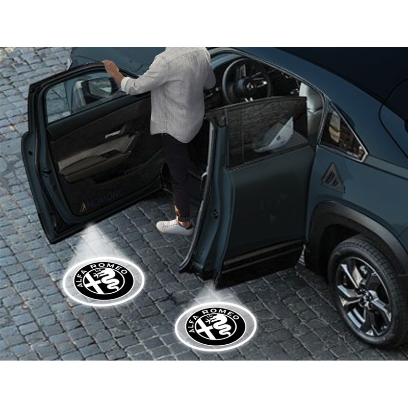 Luci sottoporta Alfa Romeo logo nero
