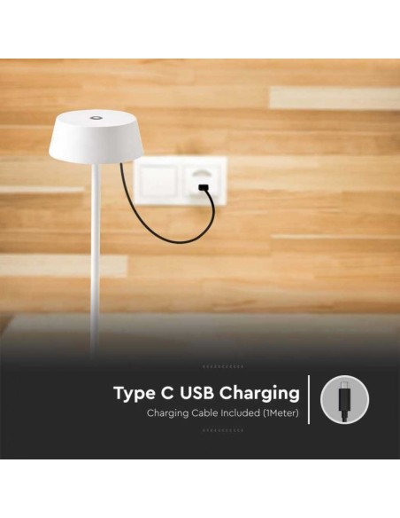 Lampada LED da tavolo bianco nero touch wireless