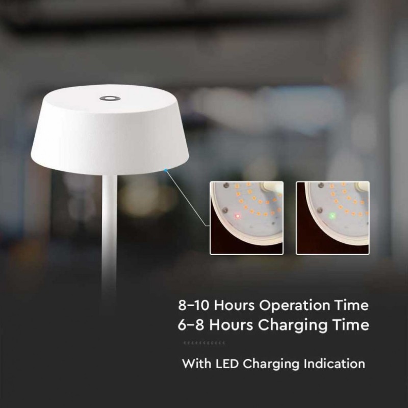 Lampada LED da tavolo bianco nero touch wireless